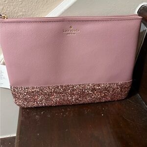 kate spade Pink Glitter Bottom Cosmetic Pouch